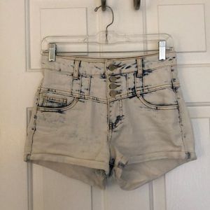 Acid wash jeans shorts